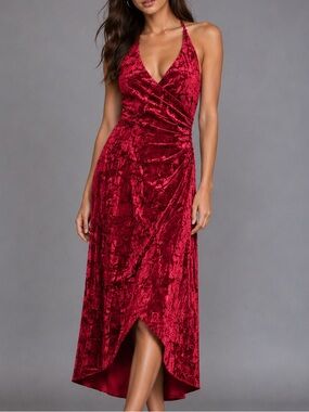 open lace back dress Bustier Satin Gown - Merlot Red